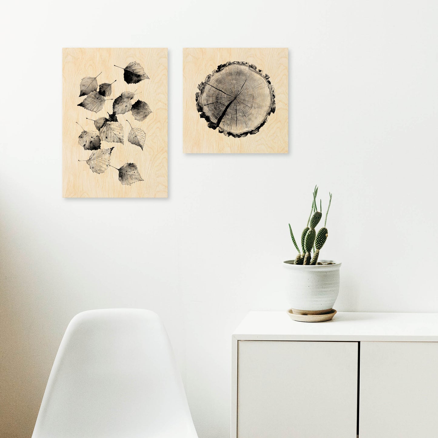 Birch Leaves - Wood Print
