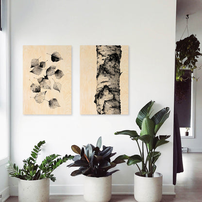 Birch Leaves - Wood Print