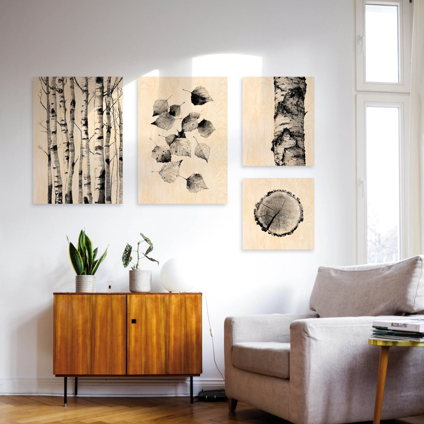Birch Leaves - Wood Print