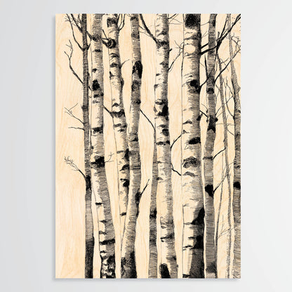 Birch Trunks - Wood Print