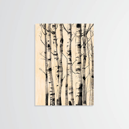 Birch Trunks - Wood Print