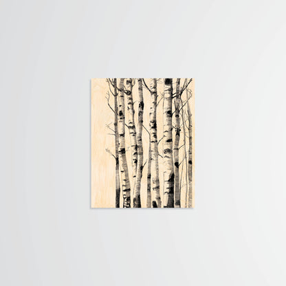 Birch Trunks - Wood Print