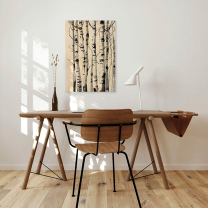 Birch Trunks - Wood Print