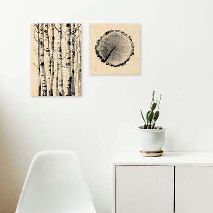 Birch Trunks - Wood Print