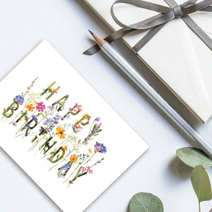 Birthday Card Set 2 - Flowers - 4 cards