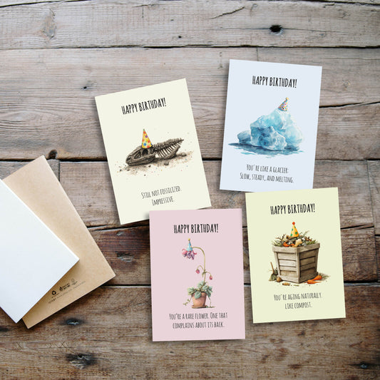 Birthday Card Set 1 - Mildly Offensive - 4 cards