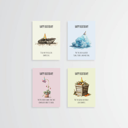 Birthday Card Set 1 - Mildly Offensive - 4 cards