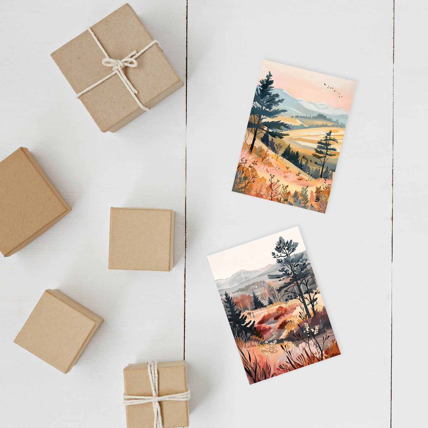 Card Set 3 - Autumn Fields - 4 cards