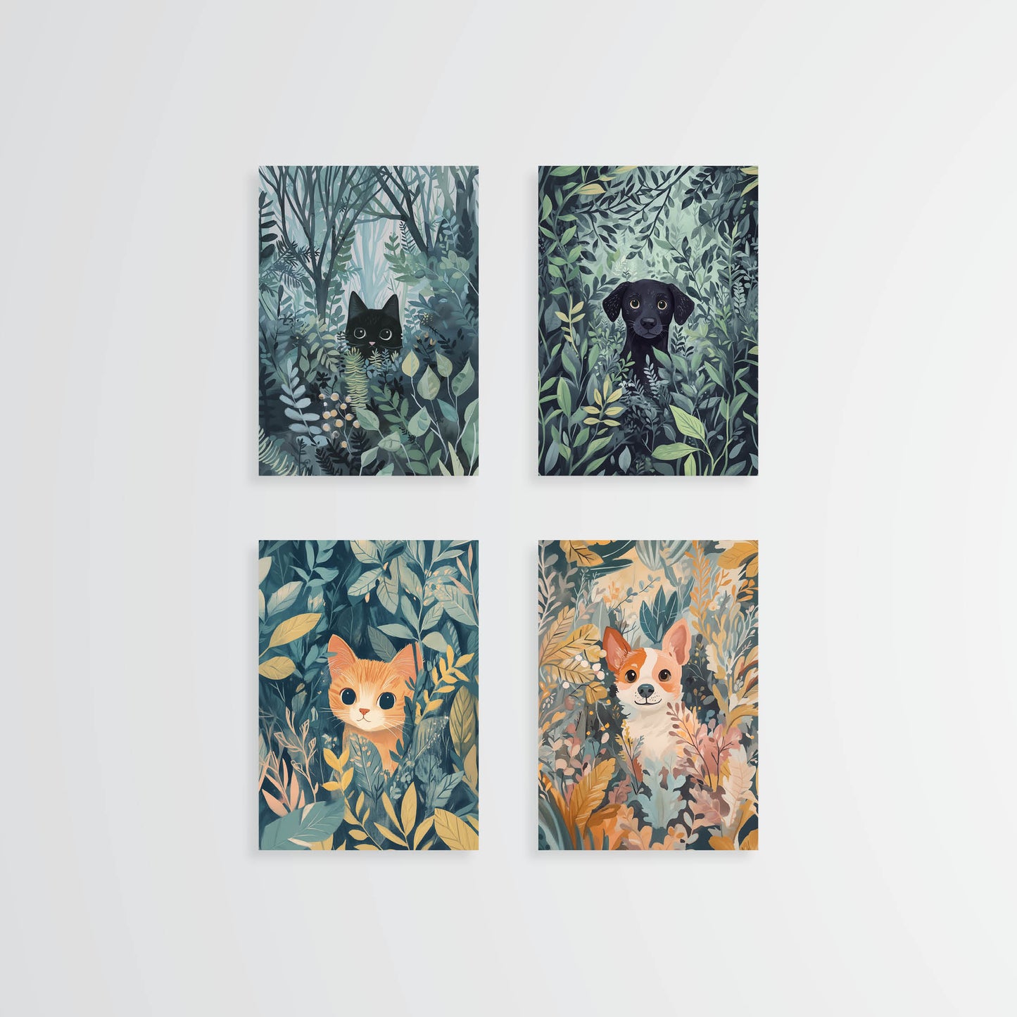 Card Set 5 - Cats & Dogs - 4 cards